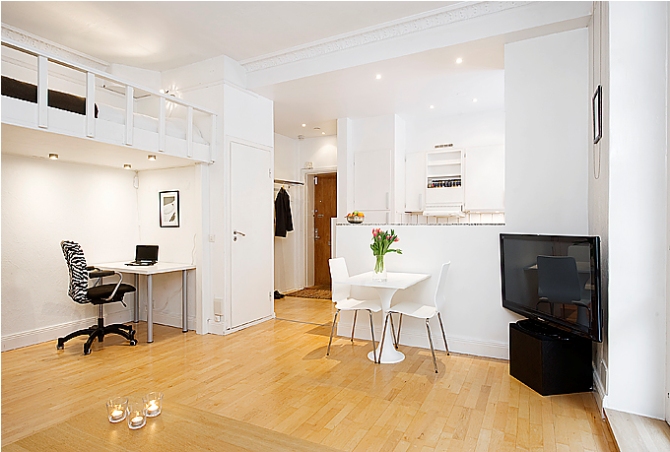 Minimalist Small Apartment Interior Design In Swedish 1